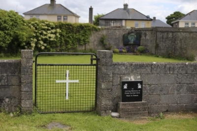 The entrance to the site of a mass grave of hundreds of children who died in the former Bons Secours home for unmarried mothers is seen in Tuam, County Galway June 4, 2014.