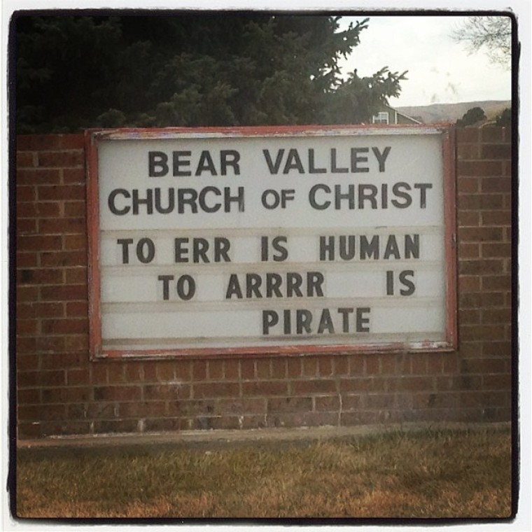 Church sign - pirate