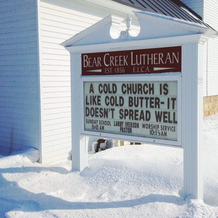 Church sign - butter