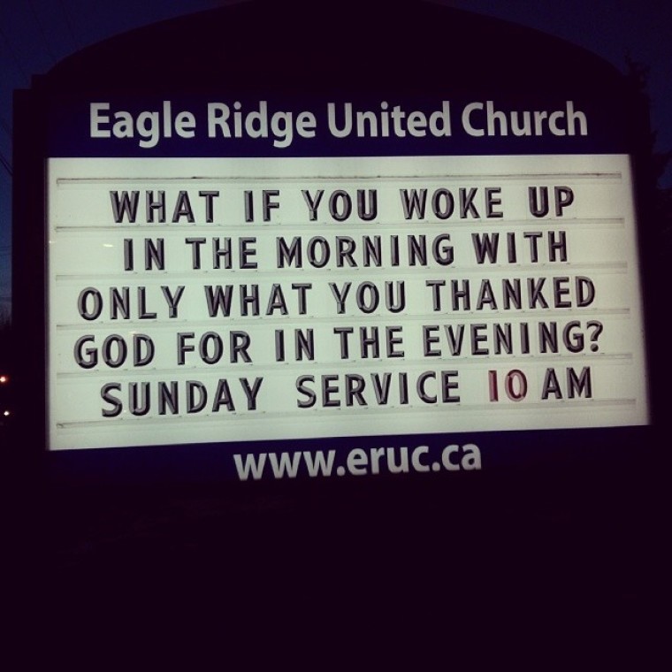 Church sign - thankful