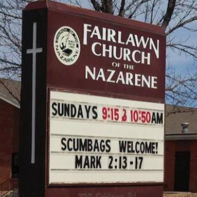Church sign - scumbag