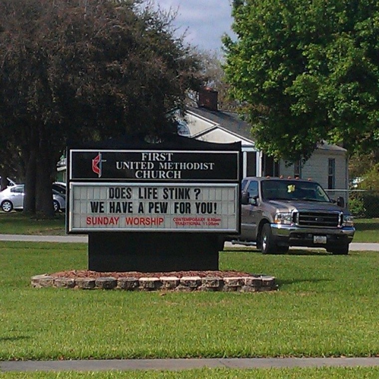 Church sign - pew