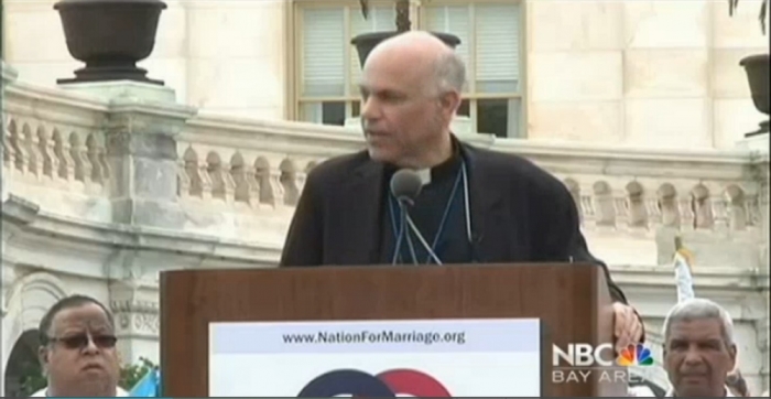 San Francisco Archbishop Salvatore Cordileone speaking at the March for Marriage rally in Washington, DC, on June 19, 2014.