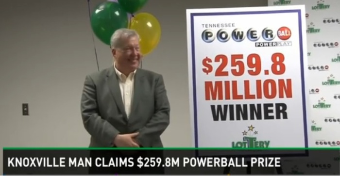 Roy Cockrum wins the 9.8 million Powerball Jackpot, considered to be Tennessee's largest lottery prize in history.
