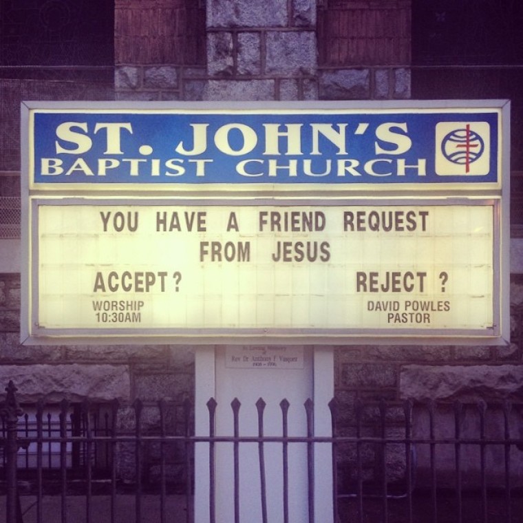 Church sign - friend request