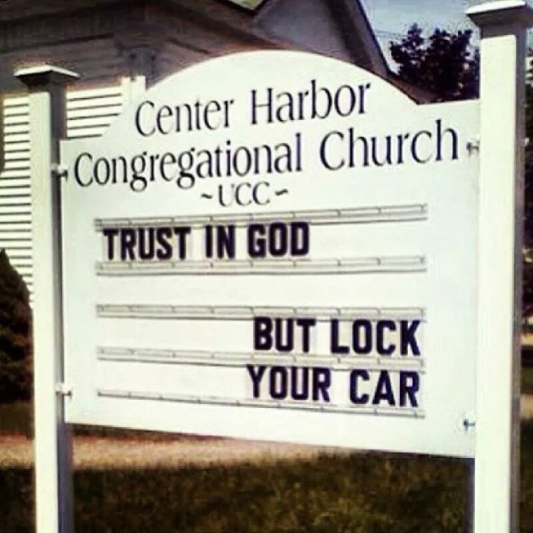 Church sign - lock