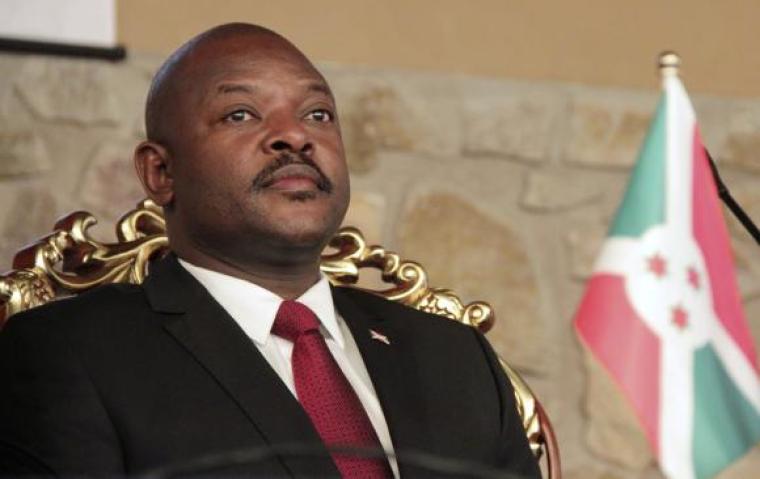 Burundi's born-again Christian President Pierre Nkurunziza attends the opening of a coffee conference in the capital Bujumbura February 13, 2014.