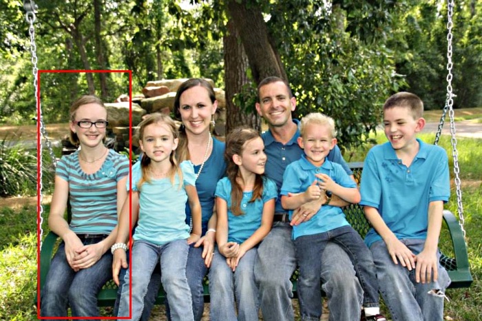 Cassidy Stay, 15, (highlighted in red box) watched as her ex-uncle executed her entire family (pictured) Wednesday, July 9, 2014.
