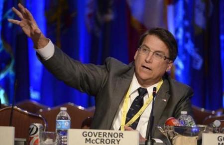 Republican Governor Pat McCrory of North Carolina makes remarks during a "Growth and Jobs in America" discussion at the National Governors Association Winter Meeting in Washington, D.C. Feb. 23, 2014.