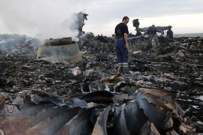 The crash site of Malaysia Airlines Flight MH17 in eastern Ukraine.