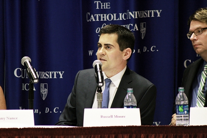 Russell Moore, president of the Southern Baptist Convention's Ethics and Religious Liberty Commission, on a panel discussion following Sen. Marco Rubio's remarks on values, culture and poverty at the Catholic University of America, Washington, D.C., July 23, 2014.
