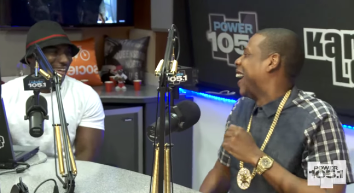 Jay-Z Wearing Five Percent Nation Chain on Power 105.1 The Breakfast Club
