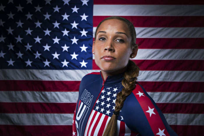 Olympic bobsledder Lolo Jones poses for a portrait during the 2013 U.S. Olympic Team Media Summit in Park City, Utah, on Sept. 30, 2013.