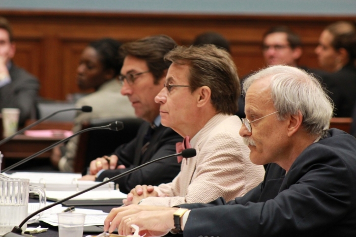 A panel of experts who testified before the House Committee on the Judiciary on July 30, 2014. From left to right: Jay Sekulow of the American Center for Law and Justice, Professor Ronald Rotunda of Chapman University, and Professor Charles Tiefer of the University of Baltimore School of Law.