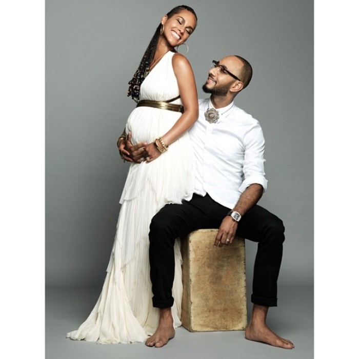 Alicia Keys and Swizz Beatz announced second child together with this photograph.