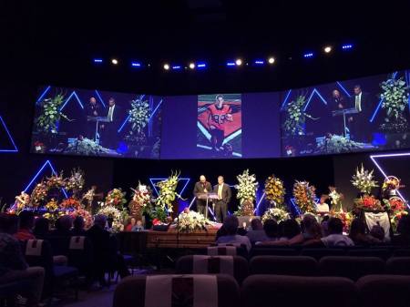 The scene at Braxton Caner's funeral.