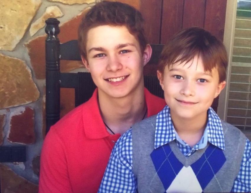 Braxton Caner, 15, and his younger brother Drake, 9.