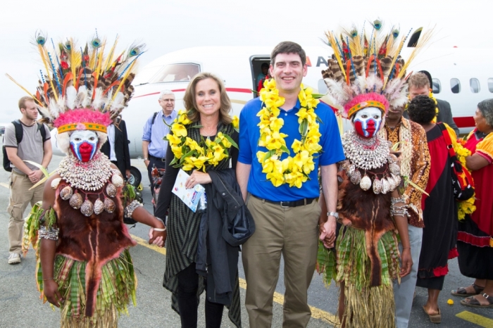 Evangelist Will Graham and his wife, Kendra, during the preparation period for the Celebration of Good News in Mt Hagen, Papua New Guinea. Approximately 23,500 people attended the three-day evangelism celebration, July 25-27, 2014.