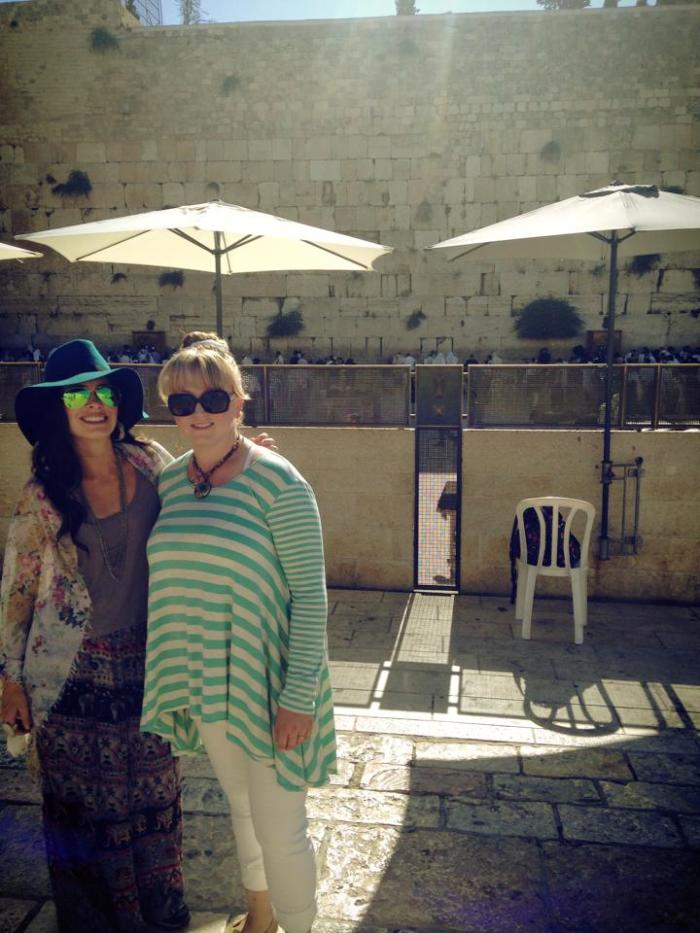 Grace Johnston and family visit the Wailing Wall in Jerusalem.