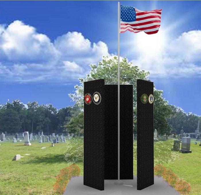 The design for the National Lesbian Gay Bisexual and Transgender Veterans Memorial, approved for placement in the Congressional Cemetery on Capitol Hill. Design was revealed in August 2014.