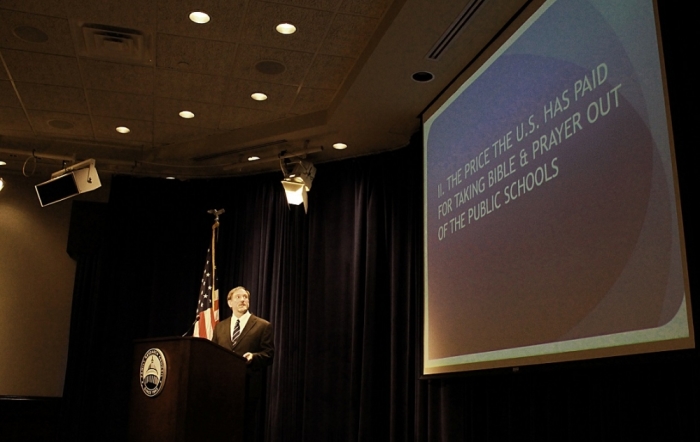 William Jeynes, senior fellow at the Witherspoon Institute and California State University professor, gives remarks at a Family Research Council event in Washington, August 13, 2014.