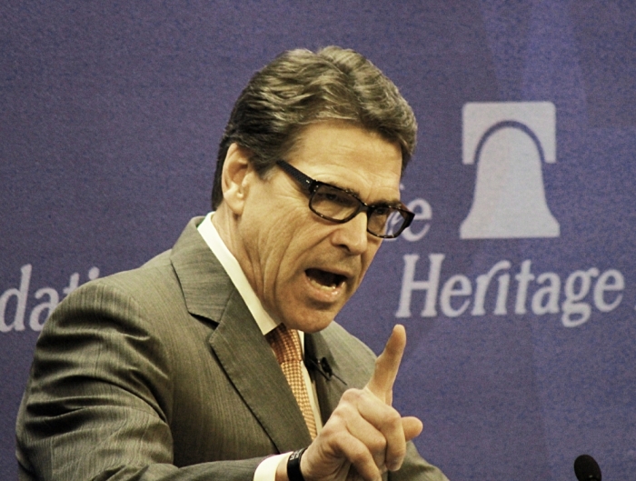 Texas Governor Rick Perry speaks at The Heritage Foundation's panel on border control. Perry criticized President Barack Obama's handling of the border crisis and said a the unprotected southern border might have already let terrorists into the U.S.
