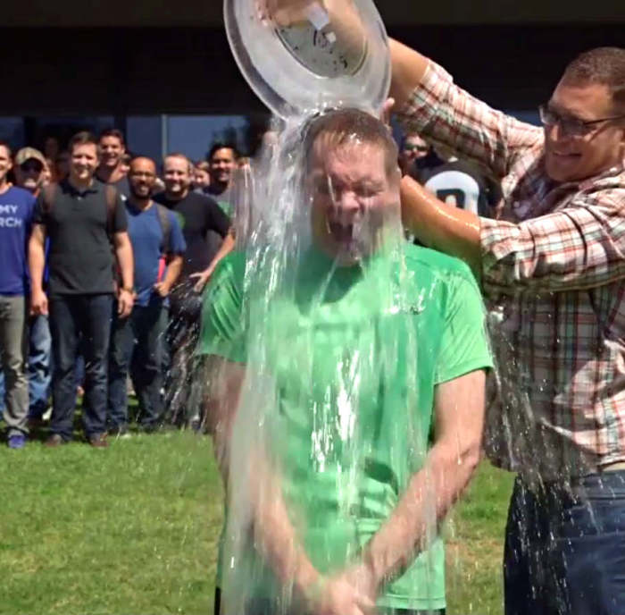 Perry Noble, pastor of NewSpring Church in Anderson, South Carolina, participates in the 'ALS Ice Bucket Challenge.'