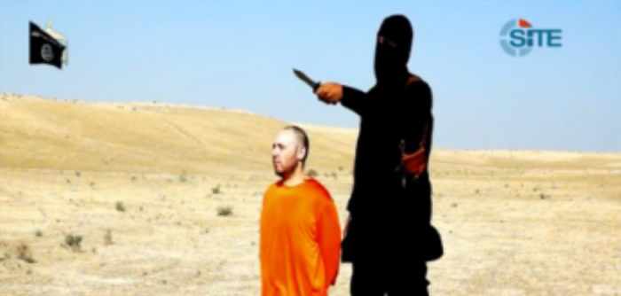 Freelance journalist Steven Sotloff is seen in a video released by SITE Intelligence Group, which shows an ISIS terrorist beheading the American in a warning to the Obama administration. The State Department said Tuesday, Sept. 2, 2014, that it has yet to confirm the authenticity of the video, which the Islamic State is calling the 'Second Warning to America.'