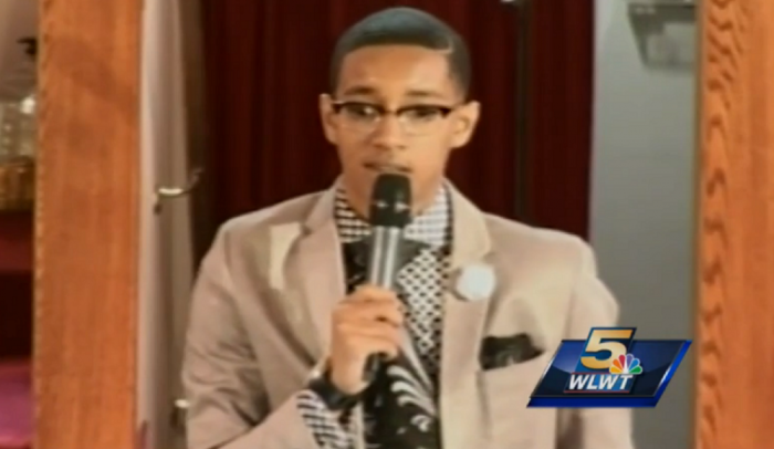 Kory Logan, a 16-year-old fourth generation preacher of Mt. Zion Missionary Baptist Church of Glendale, Ohio.