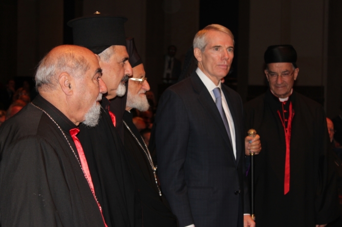 U.S. Sen. Rob Portman poses for a picture with Patriarchs from the Middle East at the Congressional Auditorium on Capitol Hill. Portman drafted a Senate resolution that, if passed, would reaffirm U.S. commitment to protecting religious freedom in the Middle East.