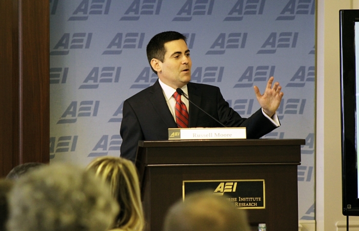 Russell Moore, president of the Southern Baptist Convention Ethics & Religious Liberty Commission, speaks at the American Enterprise Institute's Evangelical Leadership Summit in Washington, Sept. 10, 2014.