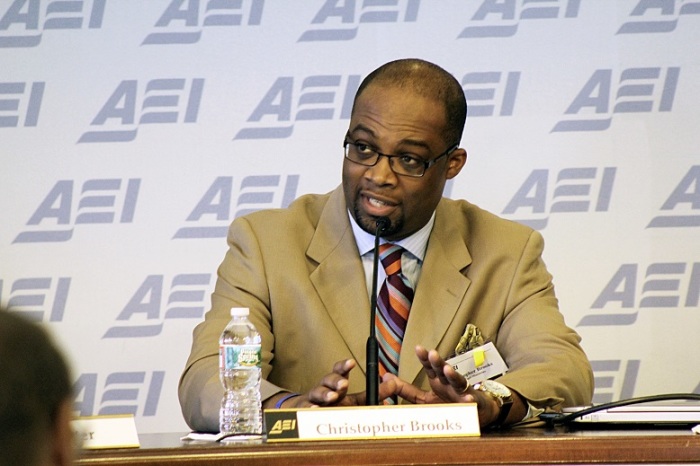 Christopher Brooks, pastor at Evangel Ministries of Detroit, Michigan, delivering remarks at the American Enterprise Institute's 2014 Evangelical Leadership Summit in Washington, Wednesday, Sept. 10, 2014.