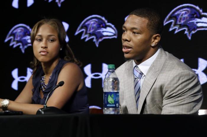 Ray Rice was cut from the Baltimore Ravens and suspended indefinitely from the NFL after a video of him hitting his then-fiancée, Janay Palmer, unconscious inside a New Jersey casino elevator emerged on the Internet Monday, Sept. 8, 2014,
