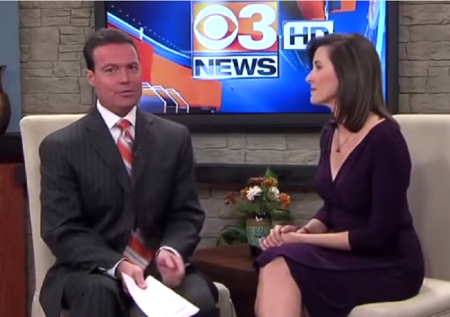 Dave Benton, 51, (L) announces he has terminal cancer on live television.