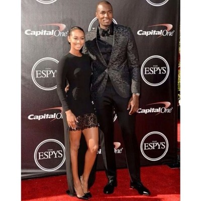 NBA player Serge Ibaka pictured with singer girlfriend Keri Hilson.