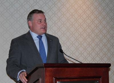 Brian Brown, president of the National Organization for Marriage, speaking to a crowd at the Congressional Room at the Omni Shoreham Hotel in Washington, DC on Saturday, September 27, 2014.