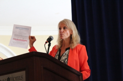 Kellyanne Conway, president of The Polling Company Inc. & WomenTrend, speaking on a panel about libertarians and conservatives at the Family Research Council's Values Voter Summit, Washington, D.C., Sept. 27, 2014.