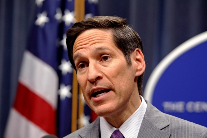 Dr. Tom Frieden, director of the Centers for Disease Control, speaks at the CDC headquarters in Atlanta, Georgia, September 30, 2014. President Barack Obama on Tuesday discussed 'stringent isolation protocols' with Frieden to limit the risk of more Ebola cases after a diagnosis was made in Dallas, the White House said.