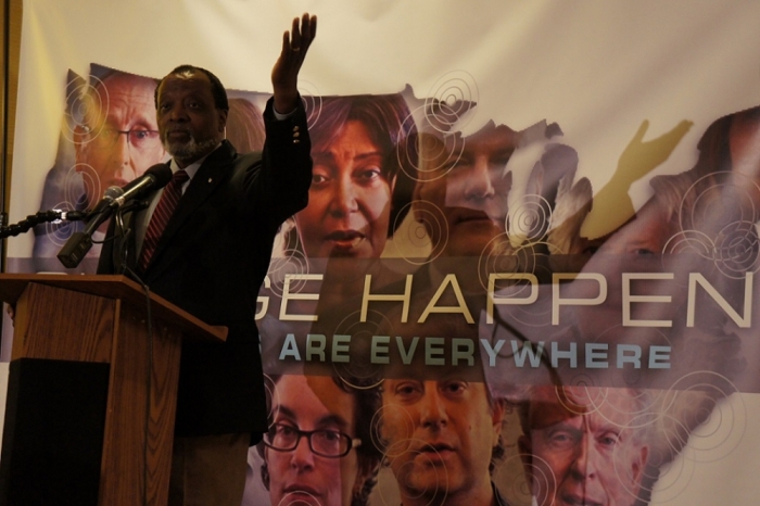 Alan Keyes speaks at the second annual Ex-Gay Awareness Conference held in Washington, Oct 4, 2014.