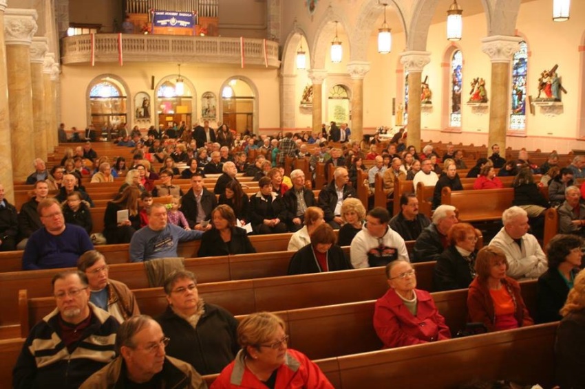 Buffalo Mass Mob comes to Saint Adalbert Basilica of Buffalo, New York, in November 2013. Inspired by 
