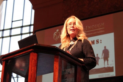 Donna Rice Hughes, president and CEO of Enough is Enough, speaking at Southern Evangelical Seminary's 21st Annual National Conference on Christian Apologetics, Charlotte, N.C., Oct. 11, 2014.