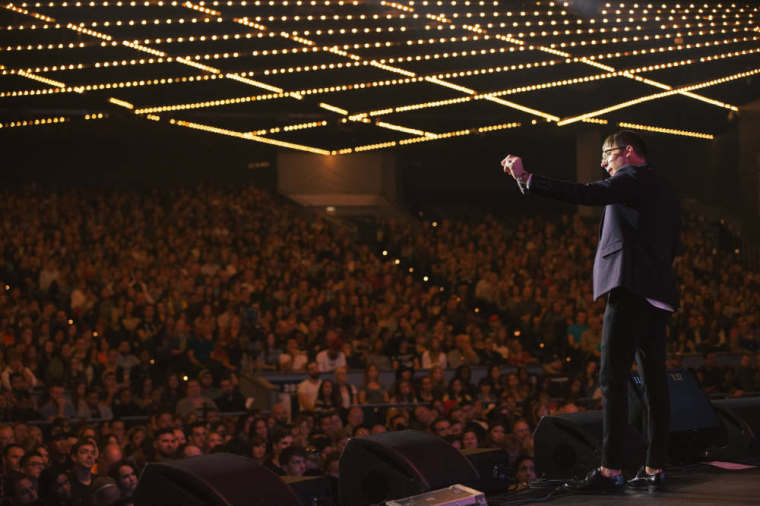 Judah Smith, pastor of The City Church in Seattle, Washington, speaks at the Hillsong Conference held Oct. 16-18, 2014, at The Theater at Madison Square Garden.