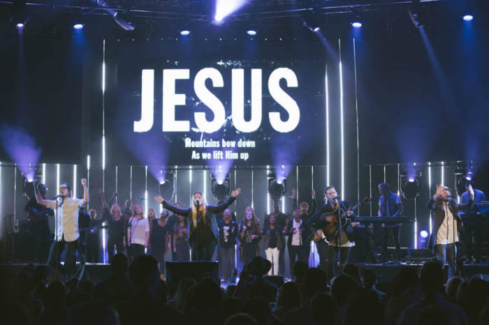 Worship leaders appear on stage during the Hillsong Conference held Oct. 16-18, 2014, at The Theater at Madison Square Garden.
