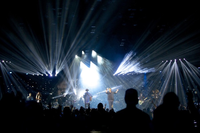 Hillsong United at the Forum in Los Angeles, Oct. 23, 2014.