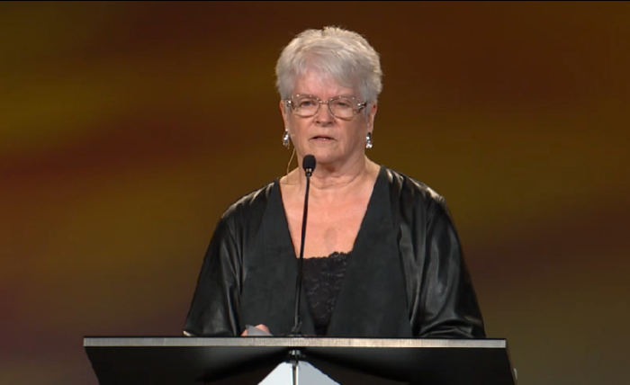 Barronelle Stutzman, who is a florist in the state of Washington embroiled in a legal battle over her not wanting to make a flower arrangement for a gay wedding, received a standing ovation at the ERLC 2014 conference on Monday. 'I cannot leave my relationship at the door of the church. Christ is my life,' she told the over-capacity crowd in Nashville, Tennessee, Oct. 27, 2014.