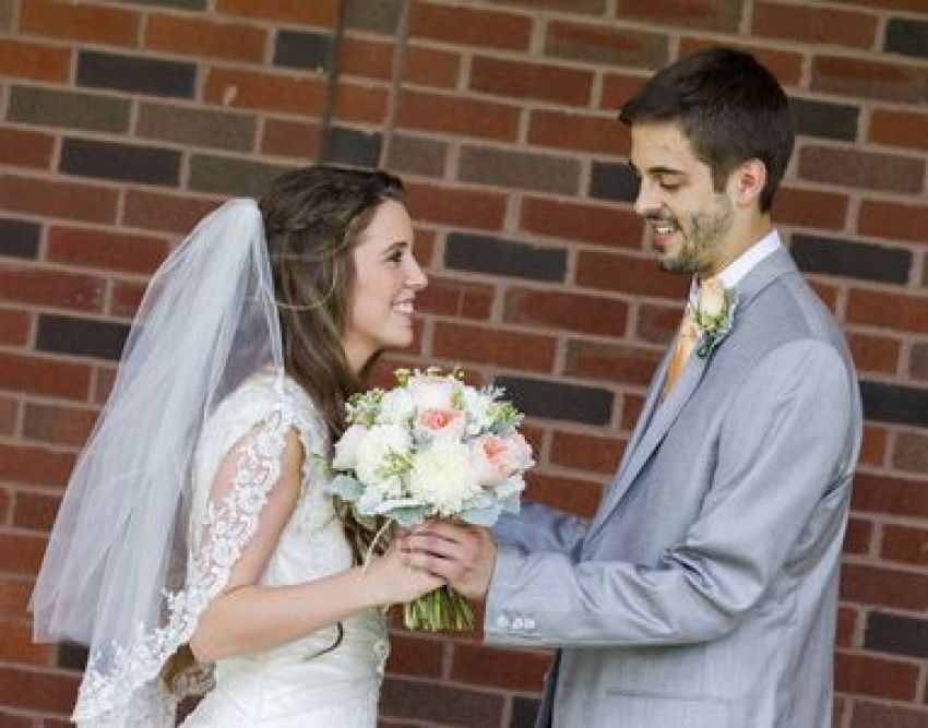 Jill Duggar and Derick Dillard at their wedding.