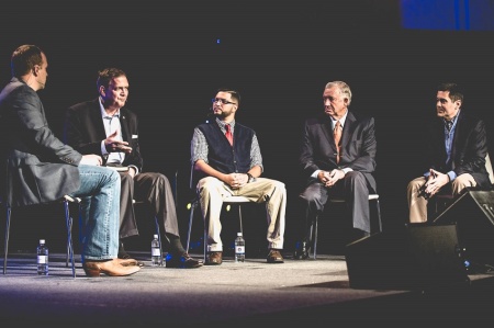 A panel discussing 