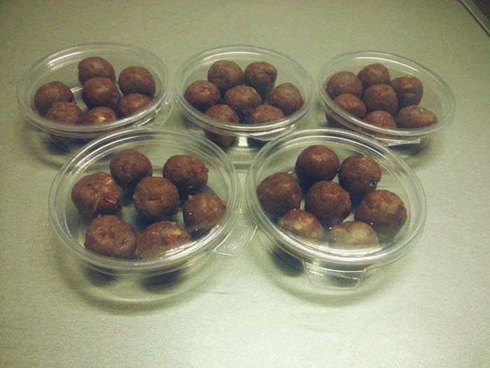 A picture of the finished date balls The Zora Foundation said would give jihadists energy in between battles.