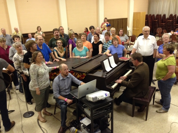 Congregants enjoy 'Beer and Hymns night' at East Side Christian Church in Tulsa, Oklahoma.