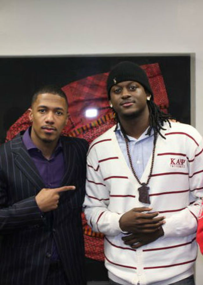 Celebrity DJ Jae Murphy, a preacher's son, poses with Hollywood actor/artist Nick Cannon